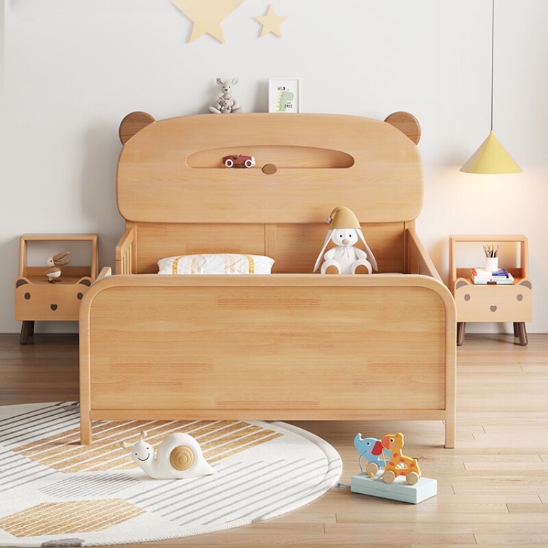 단단한 나무 모던 어린이 침대,  바닥 접이식 더블 어린이 침대 플랫폼, 뮤블  침실 가구, YQ50CB